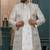 Off white silk embroidered sherwani for mens