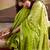 green weaving jari butti designer printed georgette saree with blouse piece