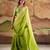 green weaving jari butti designer printed georgette saree with blouse piece
