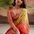 red weaving jari butti designer printed georgette saree with blouse piece