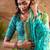 sea green weaving jari butti designer printed georgette saree with blouse piece