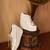 White beads embroidered wedges shoes