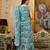 blue designer printed imported georgette saree with blouse piece