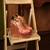 Pink mirror embroidered wedges shoes