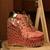 Pink mirror embroidered wedges shoes