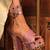 Pink floral hand embroidered heels