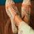 Orange mirror embroidered wedges shoes
