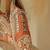 Orange mirror embroidered wedges shoes