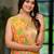 yellow designer printed imported georgette saree with blouse piece