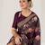 purple floral printed sequince embroidery work rangkat tussar silk blend saree with blouse piece