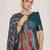 blue leheriya printed thread embroidery work rangkat tussar silk blend saree with blouse piece