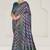 blue leheriya printed thread embroidery work rangkat tussar silk blend saree with blouse piece