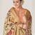 beige floral printed Sequins embroidery work rangkat tussar silk blend saree with blouse piece