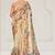 beige floral printed Sequins embroidery work rangkat tussar silk blend saree with blouse piece