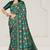 green geometric printed embroidery work rangkat tussar silk blend saree with blouse piece