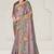 lavendar floral printed Sequins embroidery work rangkat tussar silk blend saree with blouse piece