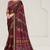maroon bandhani printed thread embroidery work rangkat tussar silk blend saree with blouse piece