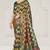 green chevron printed woven designer rangkat tussar silk blend saree with blouse piece