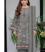 Heavy fox georgette with embroidery sequence & khatli work semistitched suit