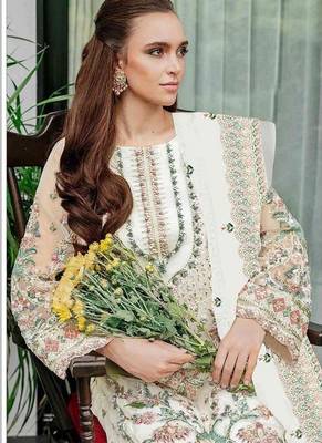 Heavy fox georgette with embroidery sequin & khatli work Un-stitched suit 2