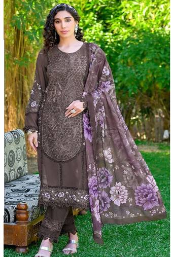 Heavy fox georgette with embroidery sequence work unstitched pakistani suit