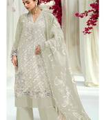 Heavy fox georgette with embroidery work with zarkan pakistani suit
