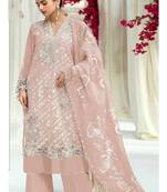 Heavy fox georgette with embroidery work with zarkan pakistani suit