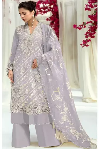 Heavy fox georgette with embroidery work with zarkan unstitched pakistani suit