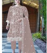 Heavy orgenza with embroidery sequence  with moti work Un-stitched pakistani suit