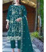 Heavy orgenza with embroidery sequence  with moti work Un-stitched pakistani suit