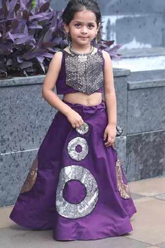 “roman silk navratri lehenga choli for kids | color splash edition 2025”