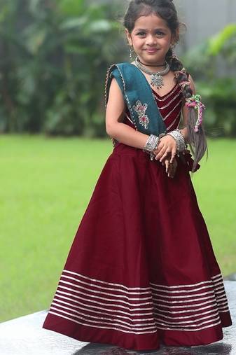 “roman silk navratri lehenga choli for kids | color splash edition 2025”