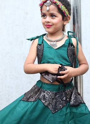    roman silk blend navratri lehenga choli for kids | color splash edition 2025    4