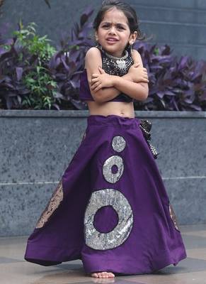    roman silk blend navratri lehenga choli for kids | color splash edition 2025    2
