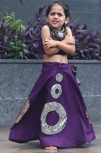    roman silk navratri lehenga choli for kids | color splash edition 2025   