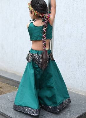    roman silk blend navratri lehenga choli for kids | color splash edition 2025    5