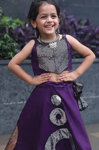    roman silk navratri lehenga choli for kids | color splash edition 2025   