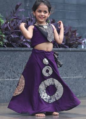    roman silk blend navratri lehenga choli for kids | color splash edition 2025    4