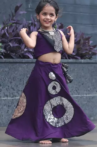    roman silk navratri lehenga choli for kids | color splash edition 2025   