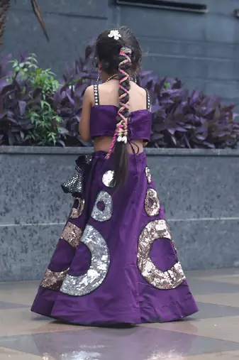    roman silk navratri lehenga choli for kids | color splash edition 2025   