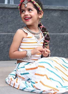    roman silk blend navratri lehenga choli for kids | color splash edition 2025    4