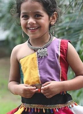    roman silk blend navratri lehenga choli for kids | color splash edition 2025    2