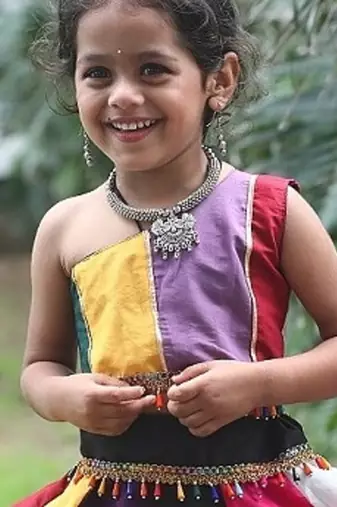    roman silk blend navratri lehenga choli for kids | color splash edition 2025   