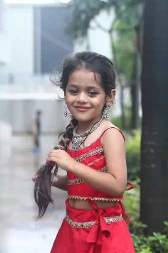    roman silk blend navratri lehenga choli for kids | color splash edition 2025   