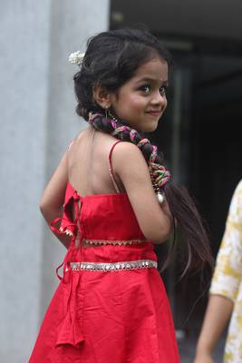    roman silk blend navratri lehenga choli for kids | color splash edition 2025    4