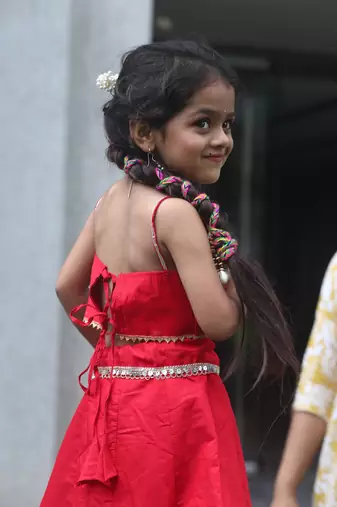    roman silk blend navratri lehenga choli for kids | color splash edition 2025   