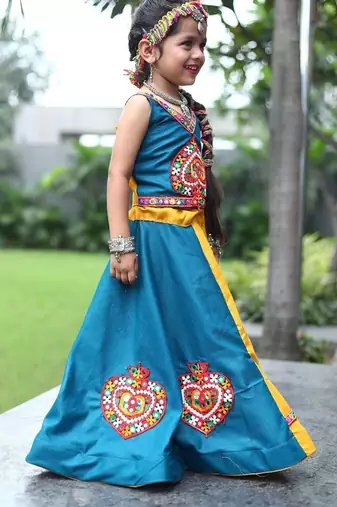    roman silk navratri lehenga choli for kids | color splash edition 2025   
