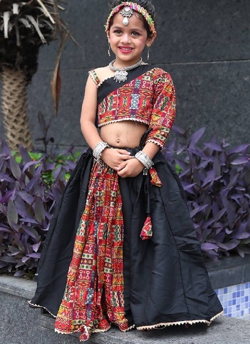 “roman silk navratri lehenga choli for kids | color splash edition 2025”