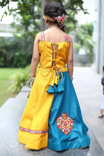    roman silk navratri lehenga choli for kids | color splash edition 2025   