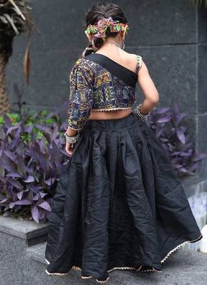    roman silk blend navratri lehenga choli for kids | color splash edition 2025    4